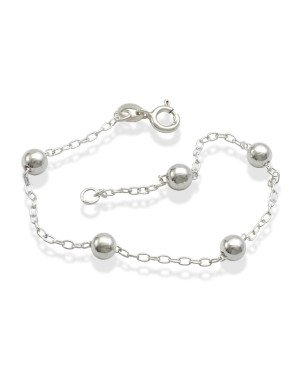 Pulseira AG c/ 5 Bolas 5mm - G3 - 5mm x 180mm - 2.31gr