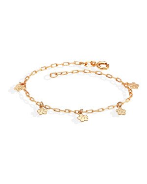 Pulseira Cartie c/ 5 Flores Retas 6mm - CE - 6mm x 180mm - 2.00gr