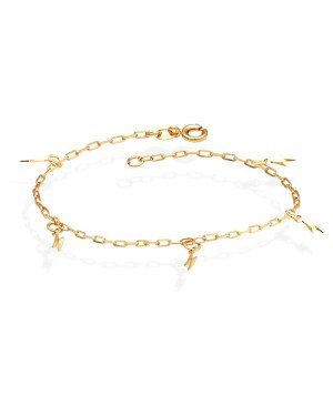 Pulseira Cadeado Elo Longo c/ 5 Perfil Raio Facetado - CE - 6mm x 180mm - 1.20gr