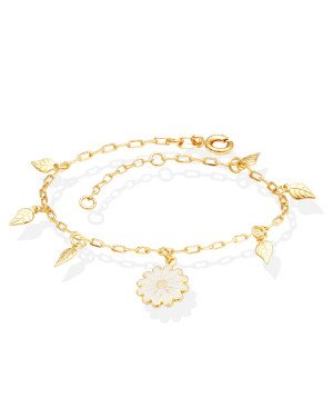 Pulseira c/ 1 Margarida 6 Folhas - CE - 11mm x 180mm - 2.40gr