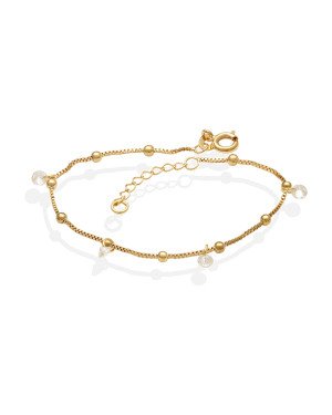 Pulseira Veneziana c/ Bolinha p/ 4 Zirconia - CS - 4mm x 200mm - 1.60gr