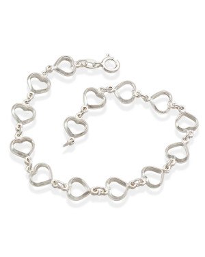 Pulseira AG Coracao Duplo Vazado - G3 - 8mm x 180mm - 4.41gr