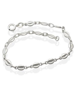 Pulseira AG p/ 16 Buzios 5.5mm  - G3 - 4mm x 180mm - 4.02gr
