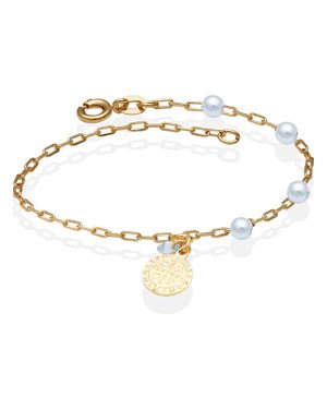 Pulseira Cartie e Elo Longo p/ Sao Bento/Perolas/Zirconia - CE - 9mm x 200mm - 2.20gr