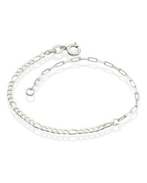 Pulseira AG Metade Cartie Metade Corrente 5X1 - G3 - 3mm x 180mm - 1.44gr