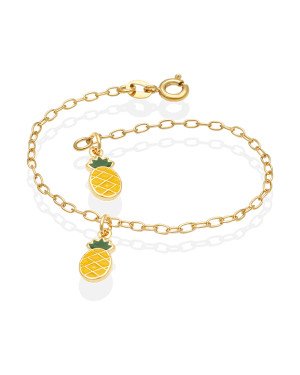 Pulseira c/ 2 Abacaxi p/ Resina - CS - 13mm x 140mm - 1.30gr