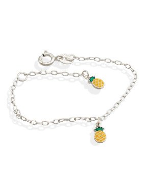 Pulseira AG c/ 2 Abacaxi p/ Resina - G5 - 13mm x 140mm - 1.42gr