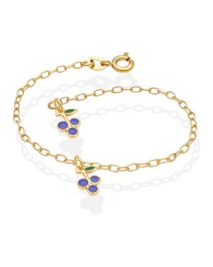 Pulseira c/ 2 Uvas p/ Resina  - CS - 13mm x 140mm - 1.20gr