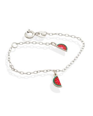 Pulseira AG c/ 2 Melancias p/ Resina  - G5 - 13mm x 140mm - 1.35gr