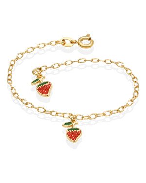 Pulseira c/ 2 Morangos p/ Resina  - CS - 13mm x 140mm - 1.20gr