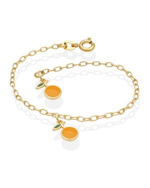 Pulseira c/ 2 Laranjas p/ Resina  - CS - 13mm x 140mm - 1.30gr