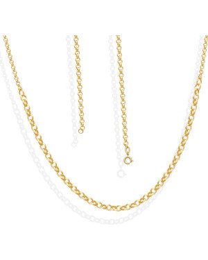 Choker Elo Portugues Malha Fina e Grossa - CN - 3mm x 450mm - 4.50gr