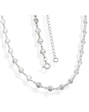 Choker AG c/ 27 Coracoes Diamantados Macicos - G3 - 5mm x 450mm - 6.76gr