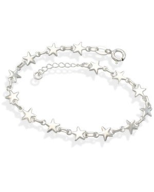 Pulseira AG c/ 14 Estrelas Lisas Macicas - G3 - 6mm x 180mm - 3.22gr