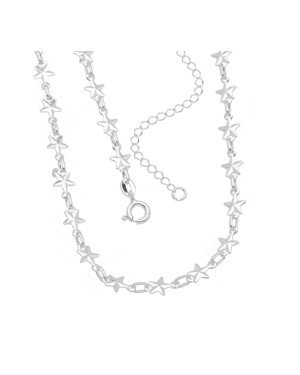Choker AG c/ 27 Estrelas Diamantadas Macicas  - G3 - 6mm x 450mm - 5.54gr