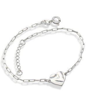 Pulseira AG Cartie Coracao Textura Organica  - G3 - 10mm x 200mm - 1.69gr