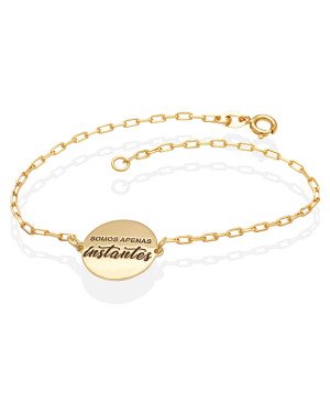 Pulseira Cartie c/ Medalha "Somos Apenas Instantes"  - CE - 15mm x 200mm - 2.42gr