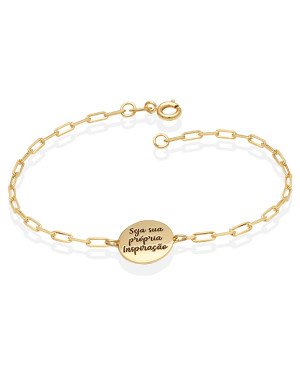 Pulseira Cartie c/ Medalha "Seja Sua Propria Inspiracao" - CE - 15mm x 200mm - 2.46gr