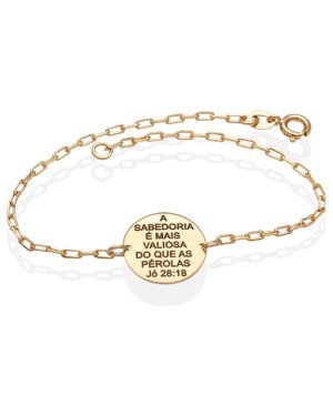 Pulseira "A Sabedoria e Mais Valiosa Do Que As Perolas" Jo 28:18  - CE - 15mm x 200mm - 2.35gr