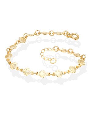 Pulseira c/ 14 Conchas Macicas  - CE - 5mm x 180mm - 3.11gr