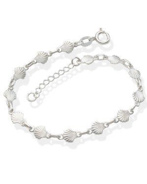 Pulseira AG c/ 13 Conchas Macicas  - G3 - 5mm x 180mm - 3.39gr
