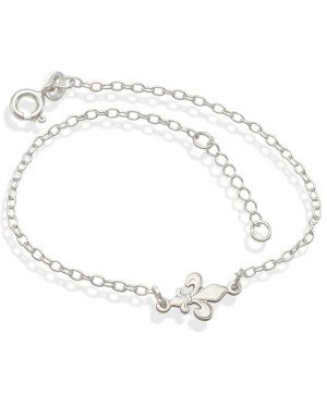Pulseira AG Cadeado c/ Flor-de-Lis  - G3 - 9mm x 200mm - 1.60gr
