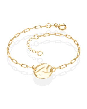 Pulseira c/ Redondo Textura Organica  - CE - 13mm x 200mm - 1.93gr