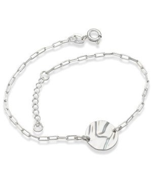 Pulseira AG c/ Redondo Textura Organica  - G3 - 13mm x 200mm - 2.46gr