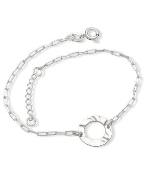 Pulseira AG c/ Redondo Vazado Textura Organica  - G3 - 13mm x 200mm - 1.93gr