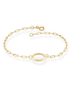 Pulseira c/ Redondo Vazado Diamantado  - CE - 13mm x 200mm - 1.88gr