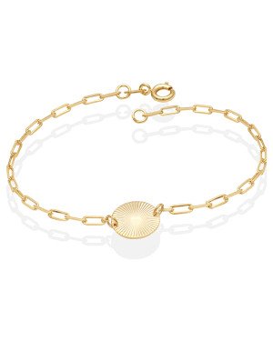 Pulseira c/ Redondo Diamantado 13mm - CE - 13mm x 200mm - 2.44gr