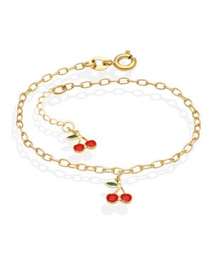 Pulseira c/ 2 Cerejas p/ Resina  - CS - 8mm x 140mm - 1.30gr