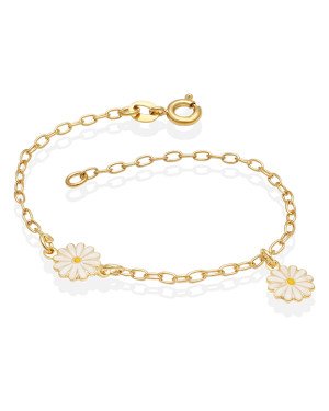 Pulseira c/ 2 Margaridas p/ Resina - CS - 12mm x 200mm - 1.65gr