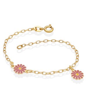 Pulseira c/ 2 Margaridas p/ Resina - CS - 12mm x 200mm - 1.65gr
