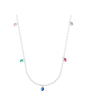 Choker AG Cartie p/ 5 Pedras Coloridas - G5 - 6mm x 450mm - 2.78gr