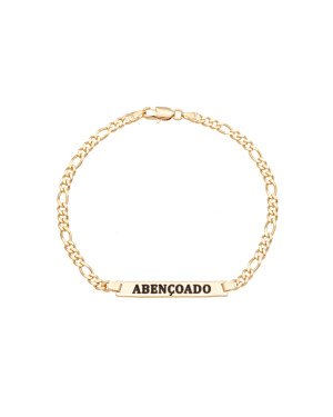 Pulseira 3x1 Chapa "Abencoado" p/ Resina - CE - 5mm x 200mm - 4.20gr