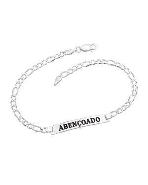 Pulseira AG 3x1 Chapa "Abencoado" p/ Resina - G5 - 5mm x 200mm - 3.79gr