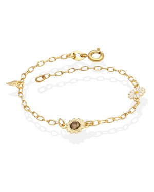 Pulseira c/ 1 Folha 1 Girassol 1 Margarida p/ Resina  - CS - 8mm x 200mm - 1.75gr