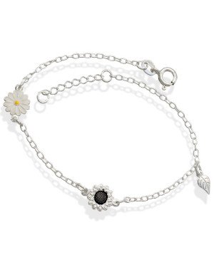 Pulseira AG c/ 1 Folha 1 Girassol 1 Margarida p/ Resina  - G3 - 8mm x 200mm - 2.00gr