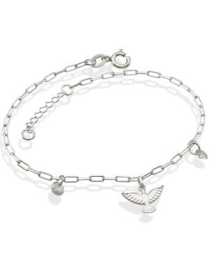 Pulseira AG Cartie p/ Espirito Santo c/ 2 Zirconias  - G3 - 12mm x 200mm - 1.85gr
