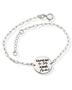 Pulseira AG p/ Medalha Livrai-me De Todo Mal, Amem!  - G3 - 15mm x 200mm - 2.70gr
