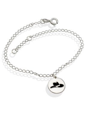 Pulseira AG Losango p/ Medalha 11mm Chapeu Macico  - G3 - 12mm x 200mm - 2.20gr