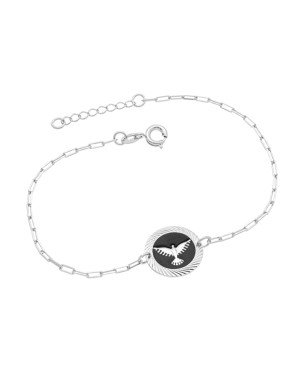 Pulseira AG p/ Medalha 15mm Espirito Santo Borda Diamantada  - G3 - 15mm x 200mm - 2.73gr