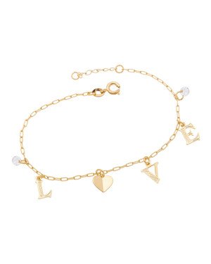 Pulseira "Love" c/ 2 Zirconias  - CE - 6mm x 200mm - 1.99gr