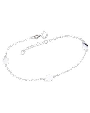 Pulseira AG p/ 3 Redondos 6mm Lisos Macicos  - G3 - 6mm x 200mm - 1.98gr
