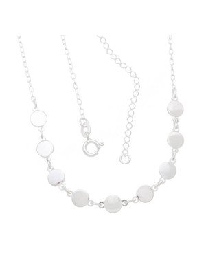 Choker AG Corrente Cadeado c/ 9 Ovais 6mm Macicos  - G3 - 6mm x 400mm - 3.70gr