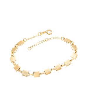 Pulseira p/ 12 Quadrados 5mm Lisos Macicos  - CN - 5mm x 200mm - 4.75gr