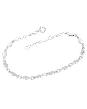 Pulseira AG p/ 12 Oval 6mm Liso Macico - G3 - 6mm x 200mm - 3.60gr
