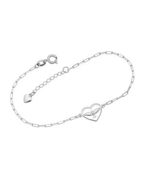 Pulseira AG p/ Coracao Vaz Espirito Santo c/ Coracao 5mm - G3 - 10mm x 200mm - 1.76gr