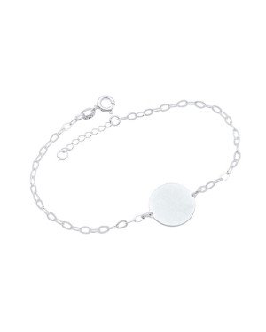 Pulseira AG Elo Oval c/ Redondo Liso  - G3 - 15mm x 200mm - 2.90gr